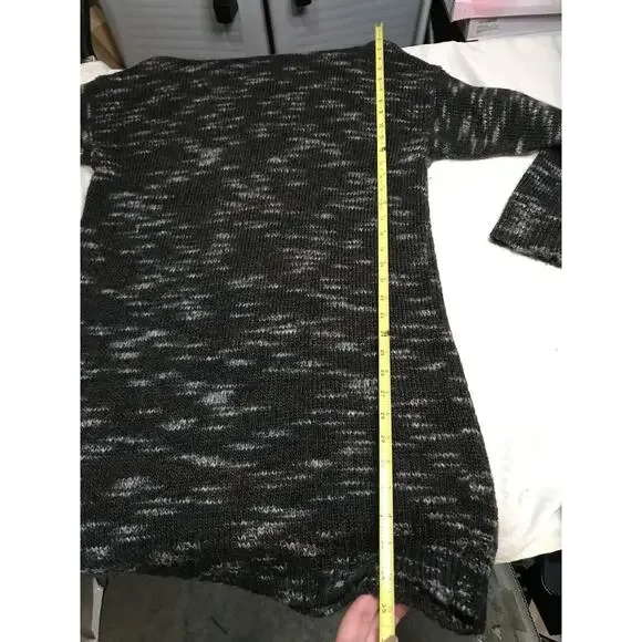 American Eagle Turtleneck Cable Knit Wool Blend Sweater Gray Size L Women Long - Picture 3 of 6